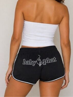 Baby Phat Black Shorts with Rhinestone Logo